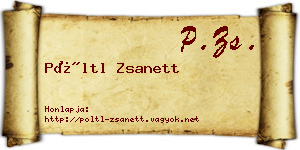 Pöltl Zsanett névjegykártya